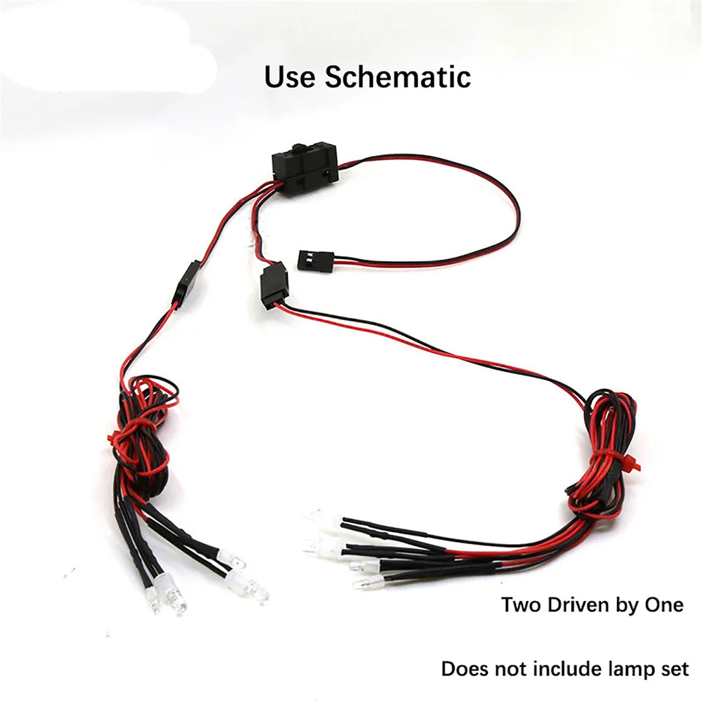 

Replacement Y Split Line w/ Switch Channel Extension Cords Cable Light Wire Split Cable for RC Climbing Car Light Group