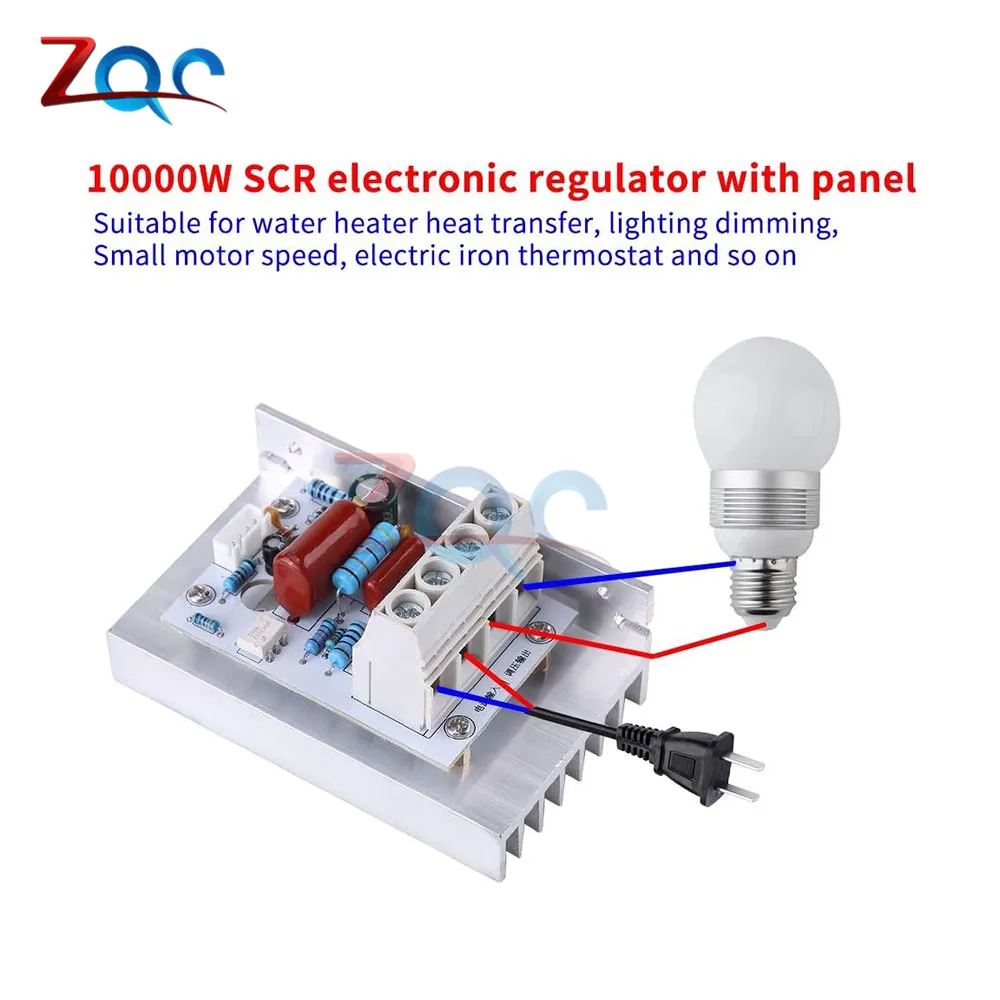 AC 220V 80A Power Regulation 10000W SCR LED Digital Electronic Voltage Regulator Speed Control Light Dimmer Thermostat