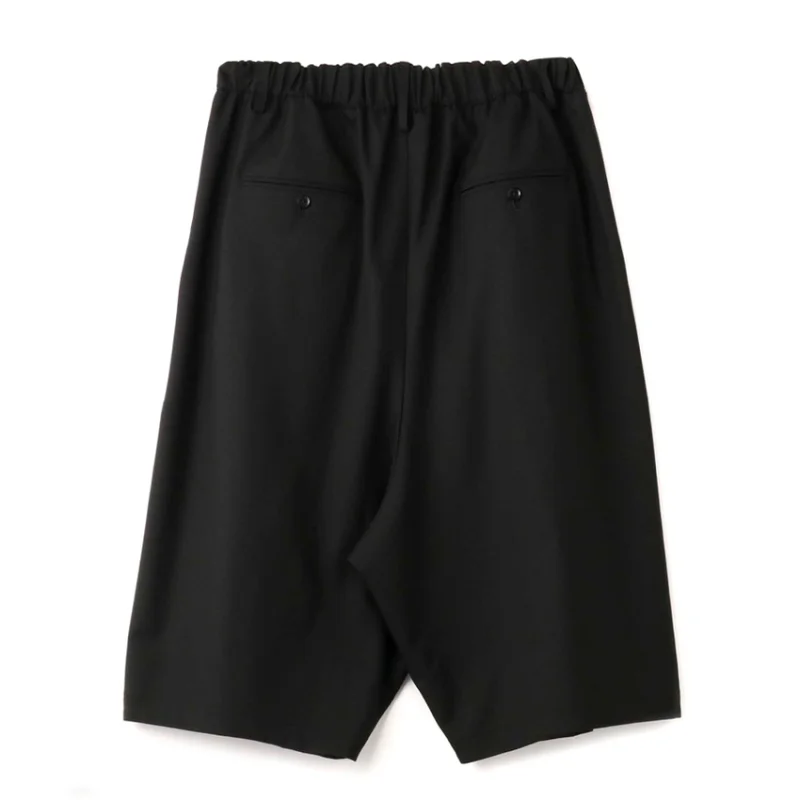 Men's Casual Pant Skirt Pleated Pants Wide Leg Pants Summer New Black Elastic Large Size Wide Pleated Design Straight Pants