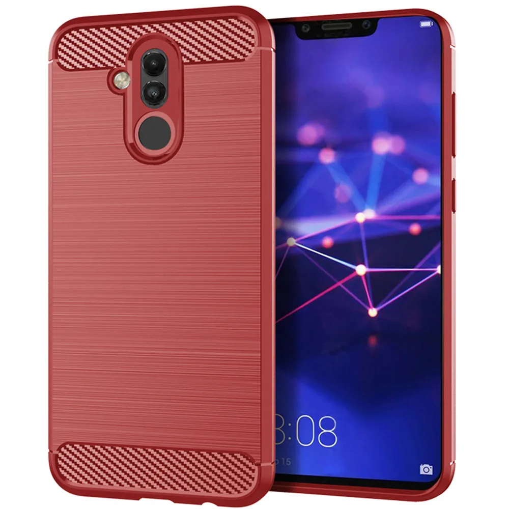 For Huawei Mate 20 Lite Luxury Carbon Fiber Skin Soft Silicone Cover ShockProof Case For Huawei Mate 20Lite Mate20 Phone Cases