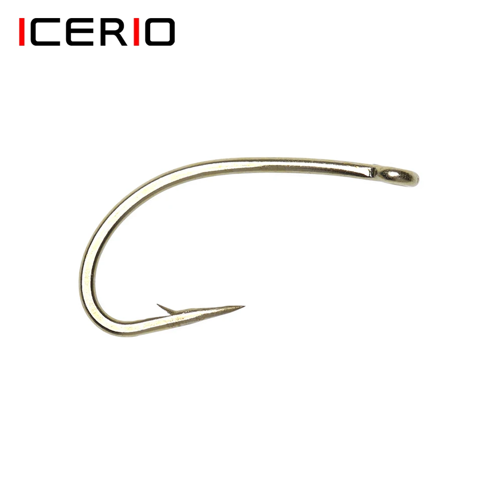 ICERIO 100PCS Fishing Fly Hook Nymph Scud Midge Caddis Fly Tying Hooks