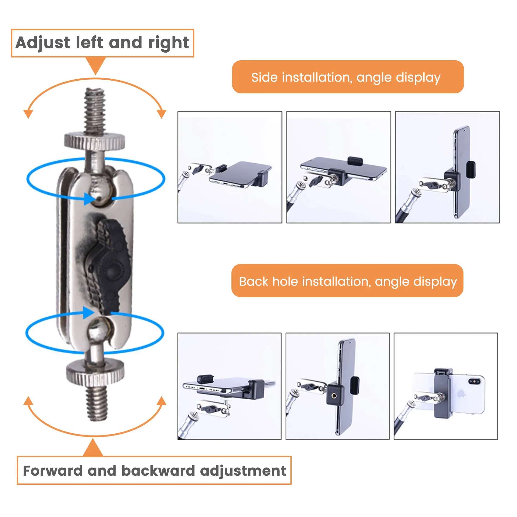 حامل ثلاثي للهاتف الخلوي ، حامل مكتب معدني للهواتف المحمولة ، للتدريس عبر الإنترنت ، حامل لنسخ الصور مع مشبك
