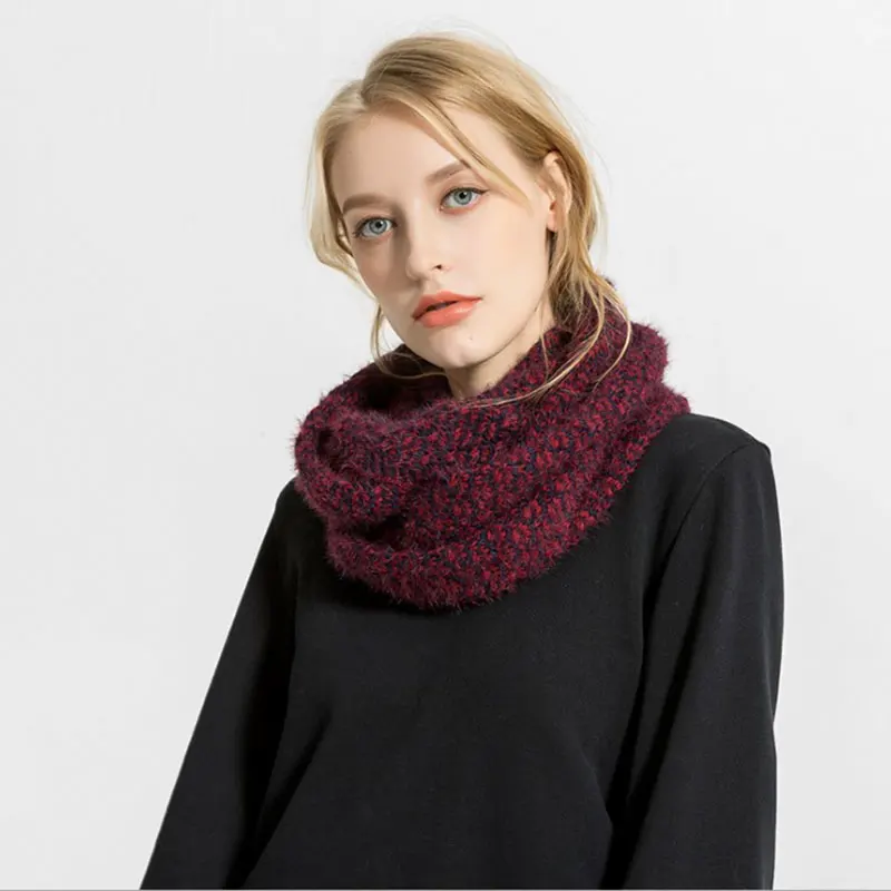 Chunky Knitted Ring Scarf for Men and Women Infinity Snood Loop Ladies\' Circle Scarf Soft Top Fashion Luxury Brand Winter Scarf