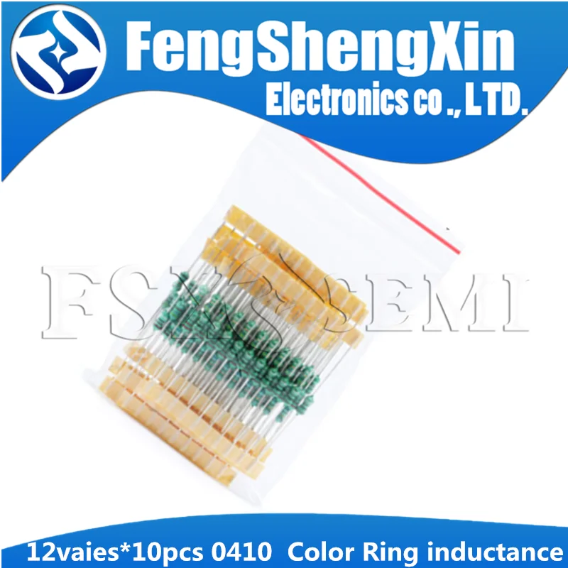 12values*10pcs=120pcs 0410 1/2W Color Ring inductance 1UH~1MH DIP Inductors Assortment Kit 1uh 4.7uh