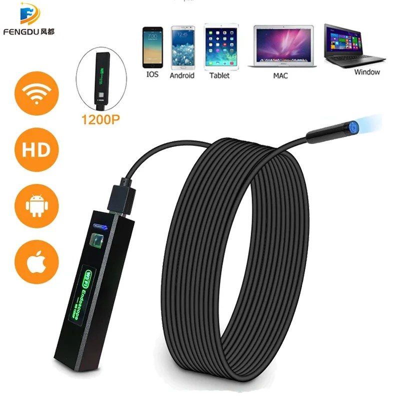 1200P WIFI Endoscope camera Waterproof IP67 HD Wireless Inspection Snake Camera Endoscope for cars Android IOS Smart Phone