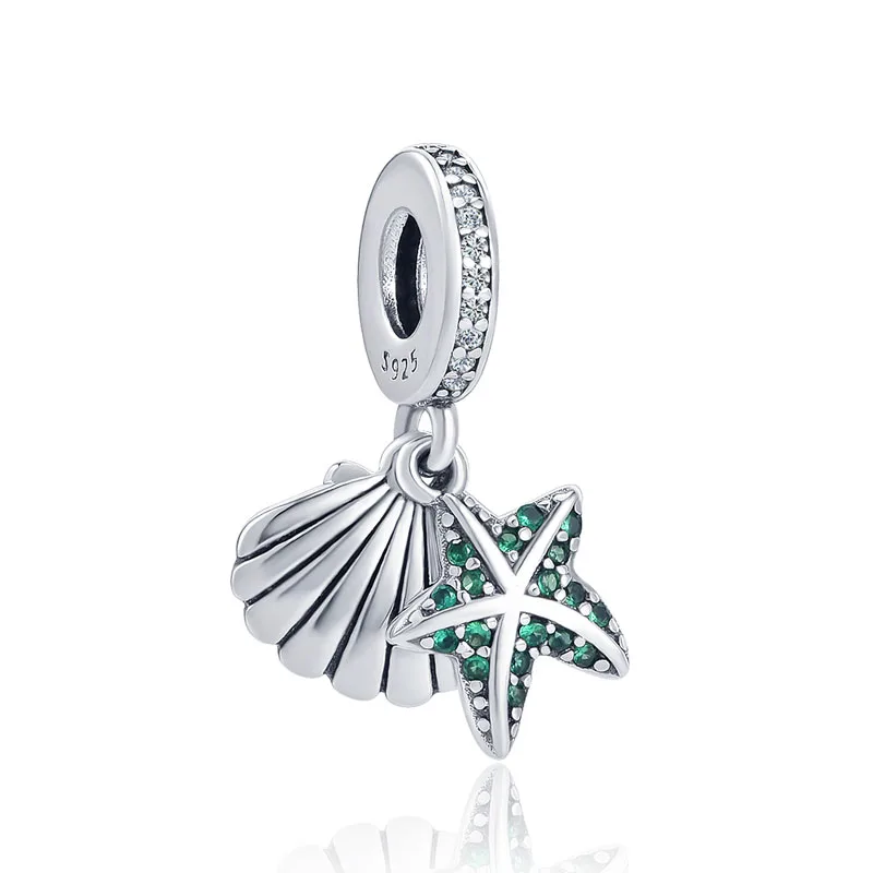 New Silver 925 Charms Little fairy Tree Starfish shell boy girl Charm bead Fit Original Pandora Bracelet DIY Jewelry For Women