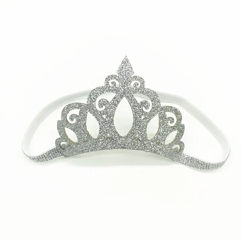 Glittering Silver Gold Crown Baby Headbands Girls Elastic Hair Bands Hair Accessories Princess Tiara HairBands Children Headwear