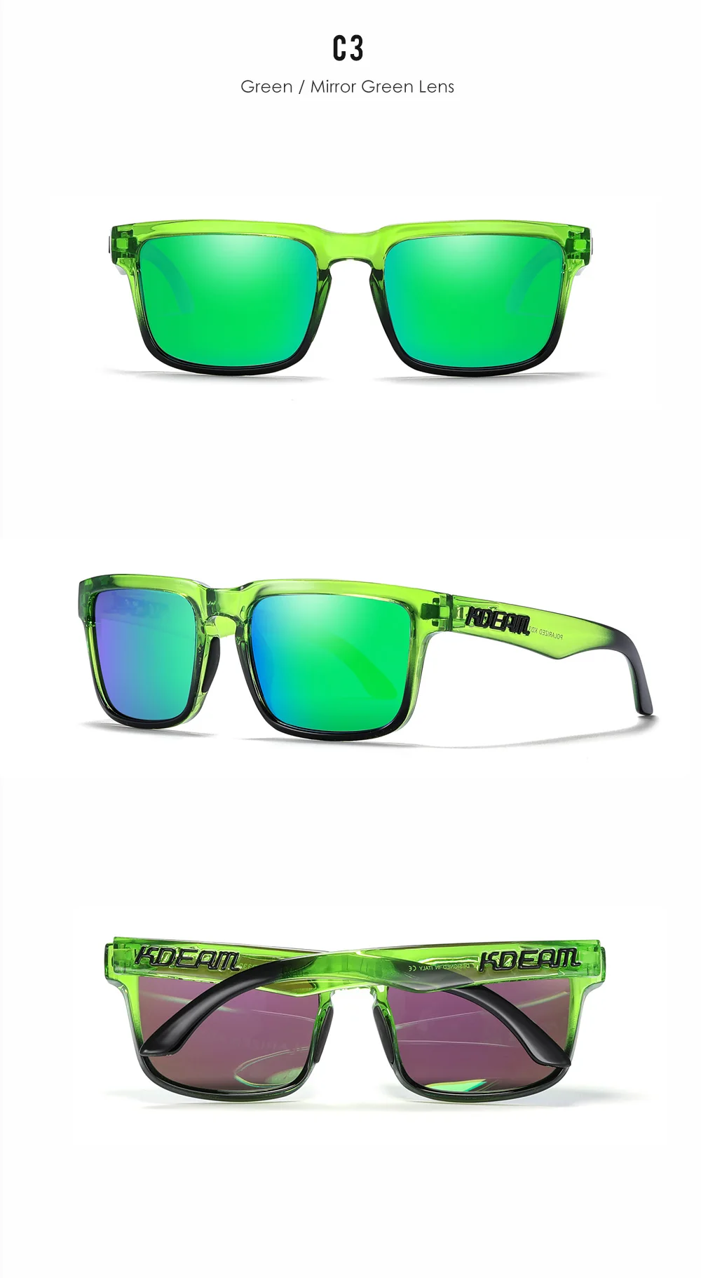 KDEAM männer Polarisierte Sonnenbrille Angeln Lebensstil Gespiegelt Farbe Blockieren Sonnenbrille Frauen Legende Platz Sonnenbrille Mit Box – Detail 24