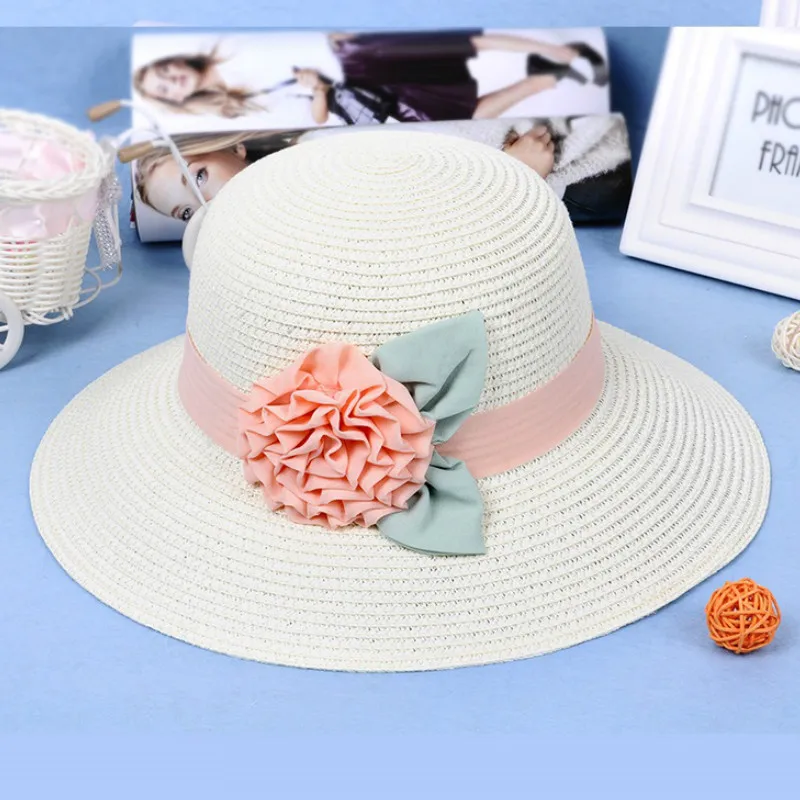 X015 Lady Summer Sun Hat Fashion Beach Hat Female Summer Seaside Sunbonnet Modern Summer Hat Flower Sun Protection Sun Hat