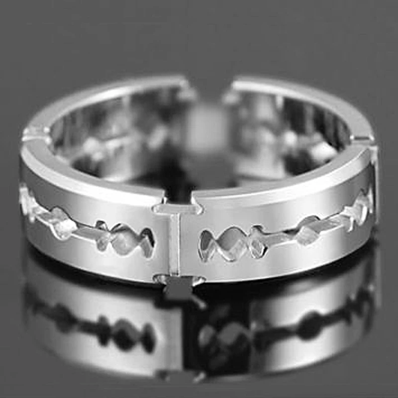 New Razor Blade Ring Creative Stainless Steel Hollow Ring Women Men Jewelry Hip Hop Party Club Gift Size 7 8 9 10 11