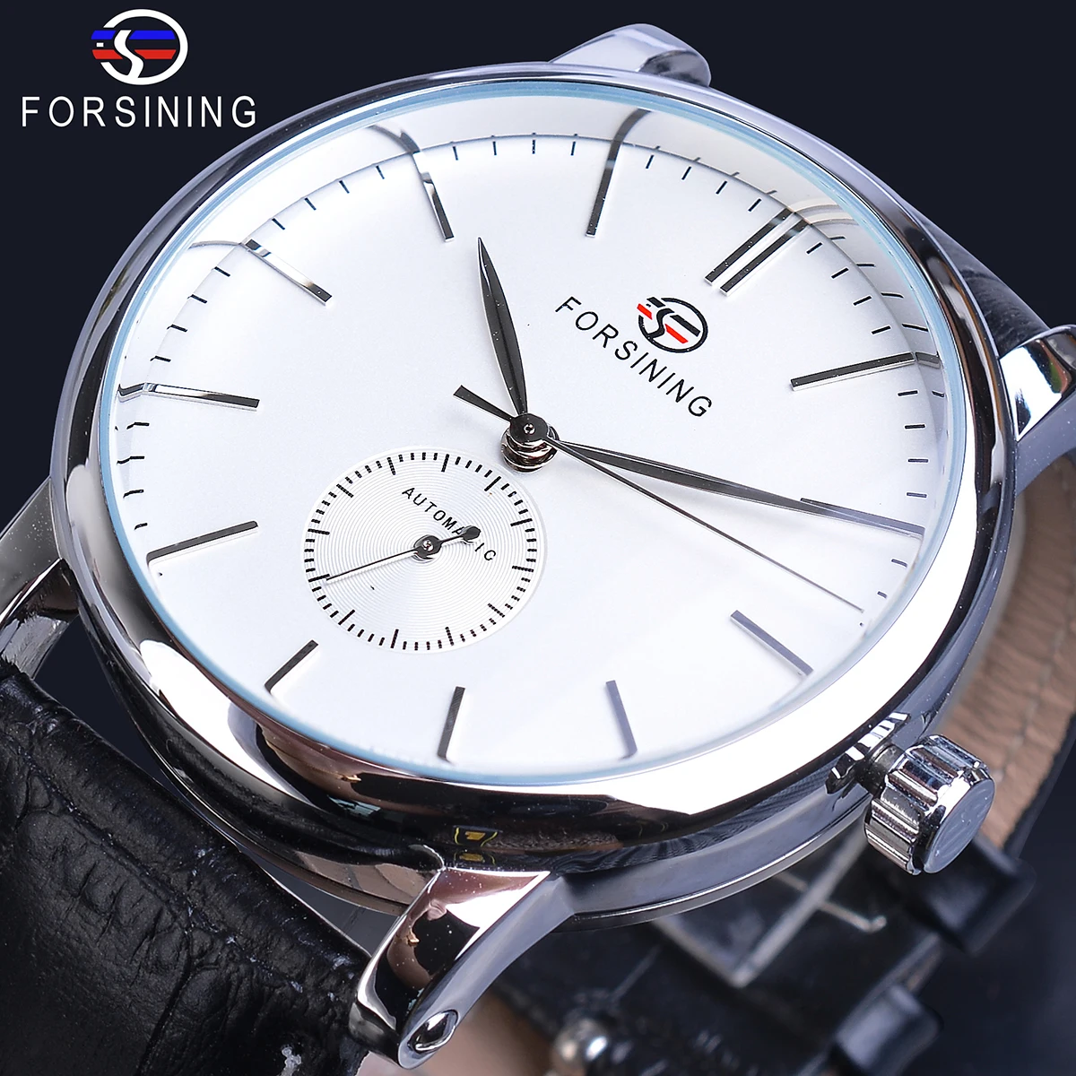 

Forsining White Male Mechanical Watches Minimalism Simple Slim Analog Genuine Leather Belts Business Wristwatch Erkek Kol Saati