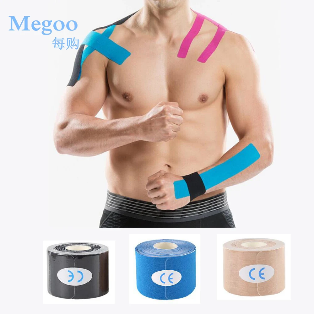 

5Rolls Adhesive Kinesiology Tape Injury Muscle Strain Protection Sport Tapes Knee Elbow Shoulder Arm Leg Back Support Bandage