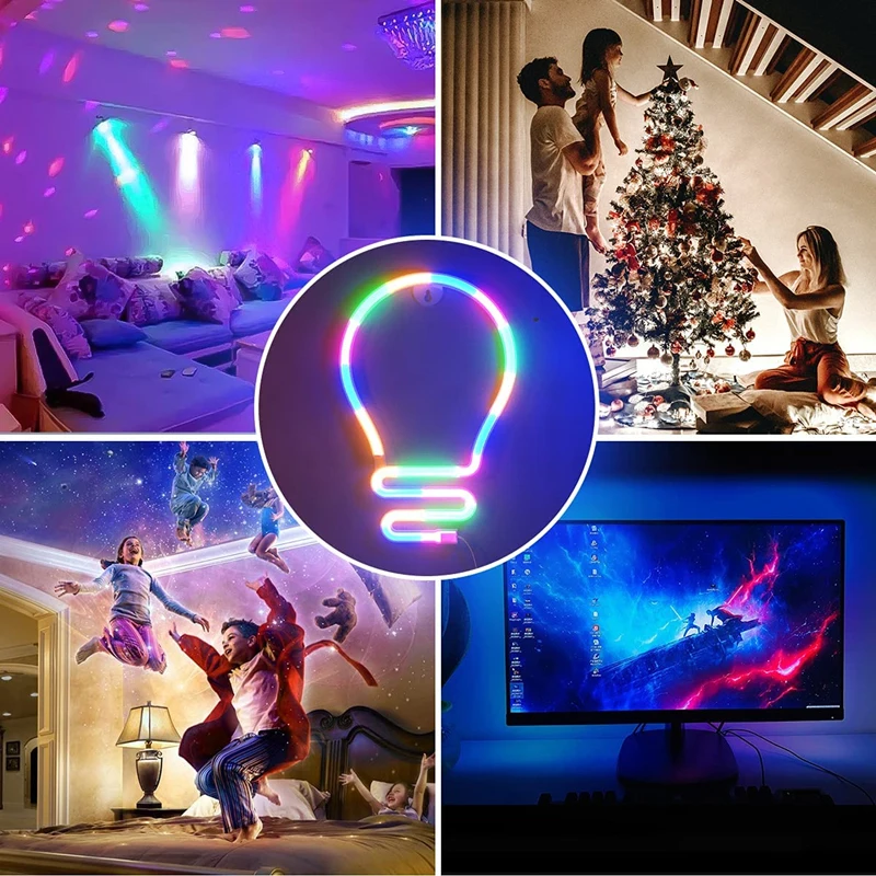 Neon Light Sign, Bulb Style LED Neon Lights Wall Lighting Battery or USB Powered Bedroom Room Decor for Adults Kids