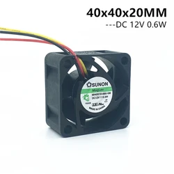 Nuevo Maglev SUNON 4CM 40MM 40*40*20MM ventilador de refrigeración de servidor DC12V 0,6 W MB40201V2-000U-G99 Super ventilador silencioso 3pin