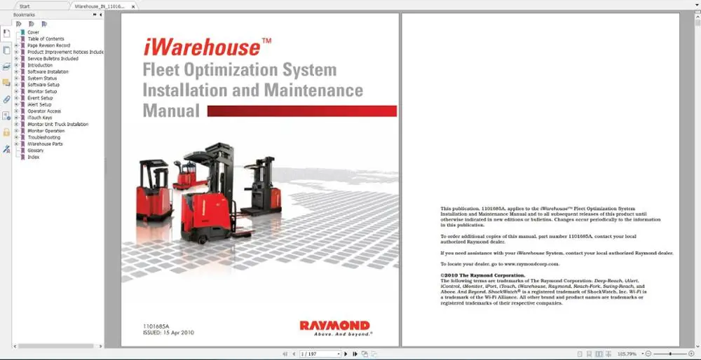 RAYMOND Forklift Technical Publication Library 2020