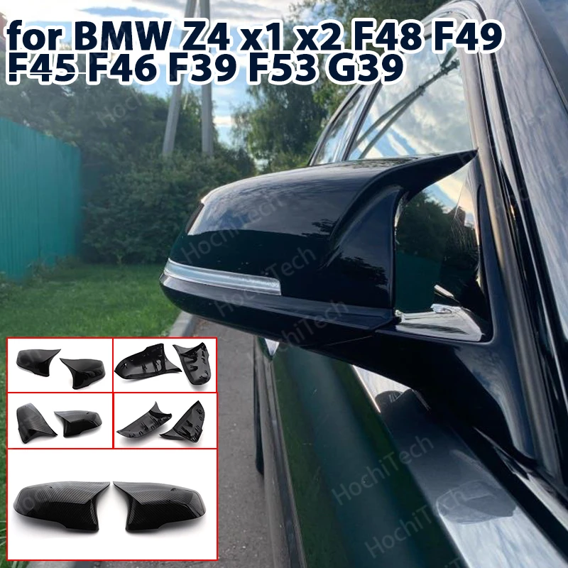 

2pcs modified car styling Black Mirror Cover caps For BMW Z4 x1 x2 F48 F49 F46 F39 F53 G39 Carbon Fiber Pattern