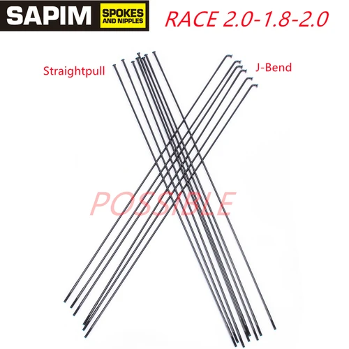 Sapim Race 14G radios redondos negro 2,0-1,8-2,0 mm J-Bend RECTO PULL radios de bicicleta