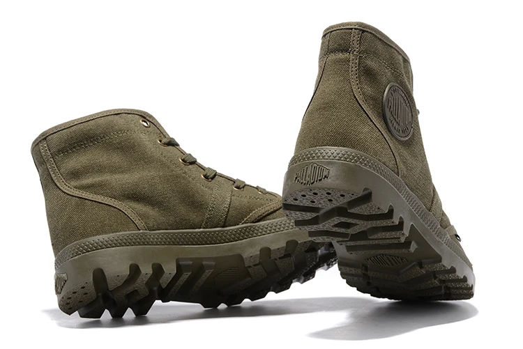 PALLADIUM Pampa Hi 52352 Army green Sneakers Comfortable High Quality Ankle Boots Lace Up Canvas Men Casual Shoes Size 40-45