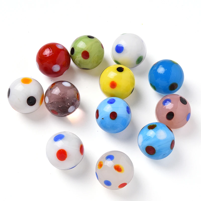 12PCS Glass Ball 20mm Cream Console Game Pinball Machine Cattle Small Marbles Pat Toys Parent-child Machine Beads