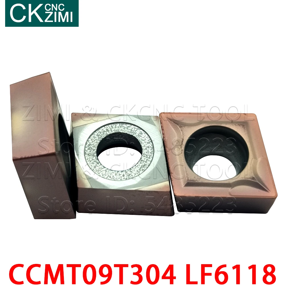 Herramienta de torneado externo, insertos de carburo, CNC, herramientas de torno de Metal para acero inoxidable 201 304, 10P, CCMT09T304, LF6118, CCMT 09T304, LF6118