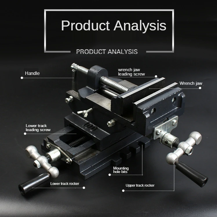 3 inches Cross-jaw vise two-way moving jaw vise clamp