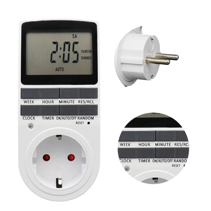 Electronic Digital Timer Switch EU US FR BR Plug Kitchen Timer Outlet 230V 110V 7 Day 12/24 Hour Programmable Timing Socket