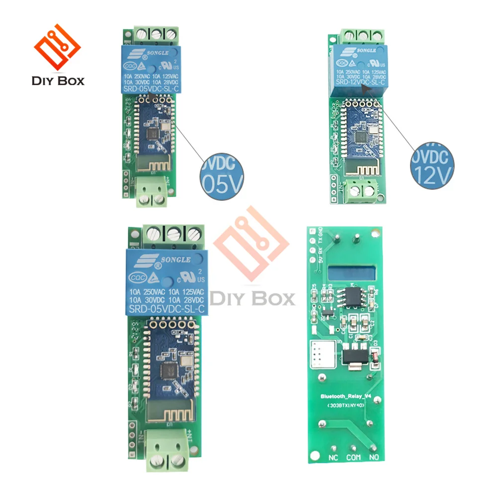 For Bluetooth Relay Module 1 2 4 Way Channel DC 5V/12V Internet Smart Remote Control Mobile Phone Switch Wireless Relay Module