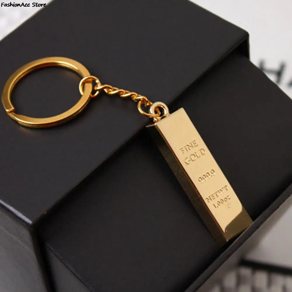 Gold key chain golden keychains women handbag charms pendant metal key finder luxury man car key rings accessory 55*15*6mm