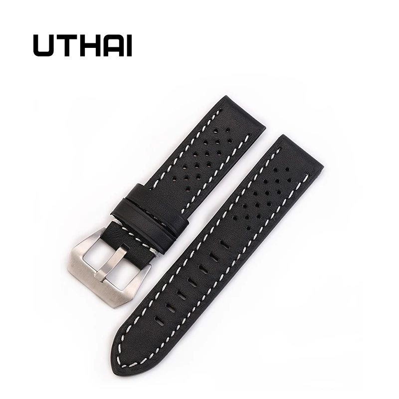 UTHAI Z14 Watch Bracelet Belt Business Men Watchbands Genuine Leather Strap WatchBand 20mm 20mm 22mm 26mm Watch Accessories