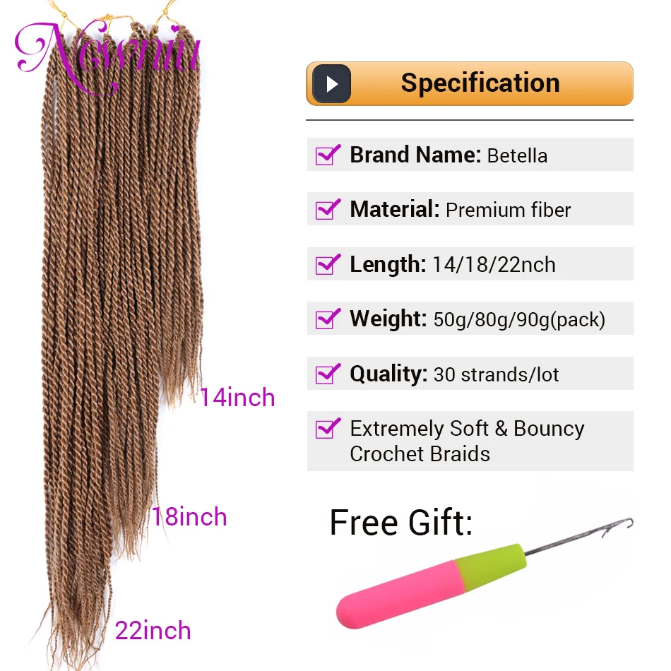 Extensiones de cabello sintético para trenzas senegalesas, crochet, ombre, para cajas de trenzas 4
