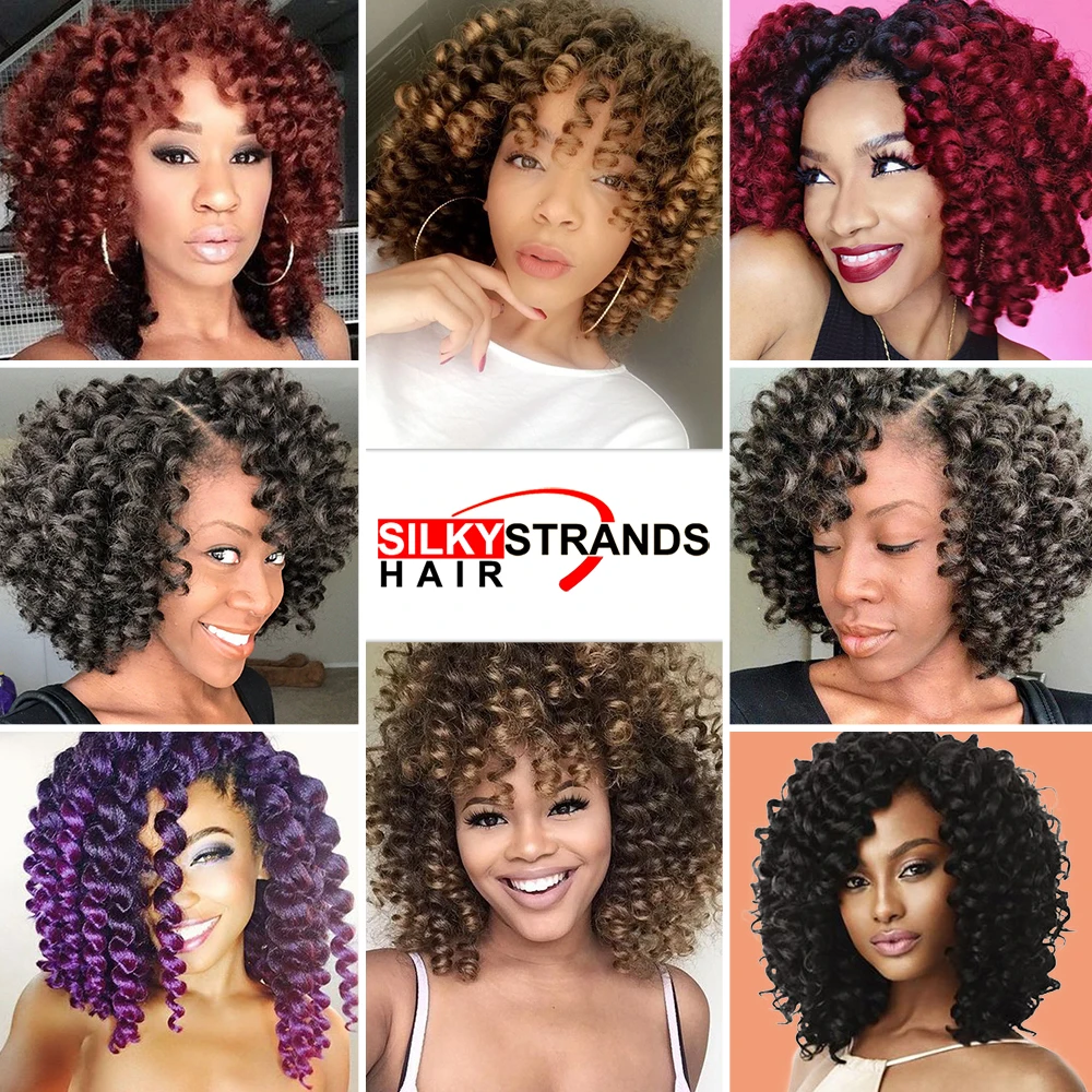 

6 Inch Afro Jumpy Wand Crochet Braids Jamaican Bounce Curl Crochet Hair Synthetic Ombre Braiding Hair Extensions For Black Women