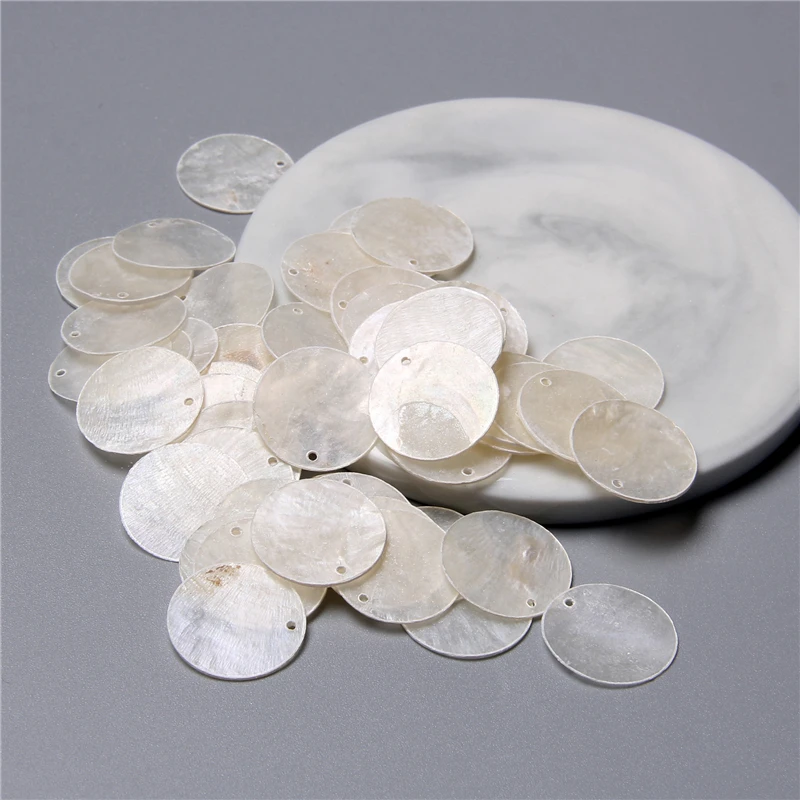 Natürliche transparente runde Muschelstücke für die Schmuckherstellung, Ohrringe, lose Bulk-Muschel-Charm-Perlen, Zubehör, handgefertigter Schmuck zum Selbermachen – Detail 17
