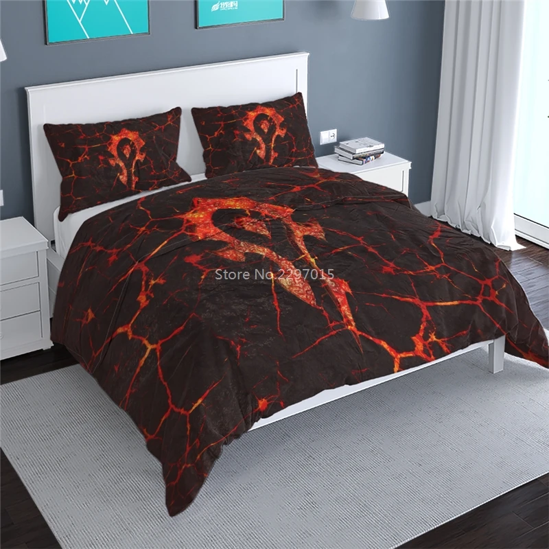 World of Warcraft WOW Alliance Horde Banner Flag Bedding Set Bed Linen Bedclothes Twin Full Queen King Duvet Cover Pillowcase