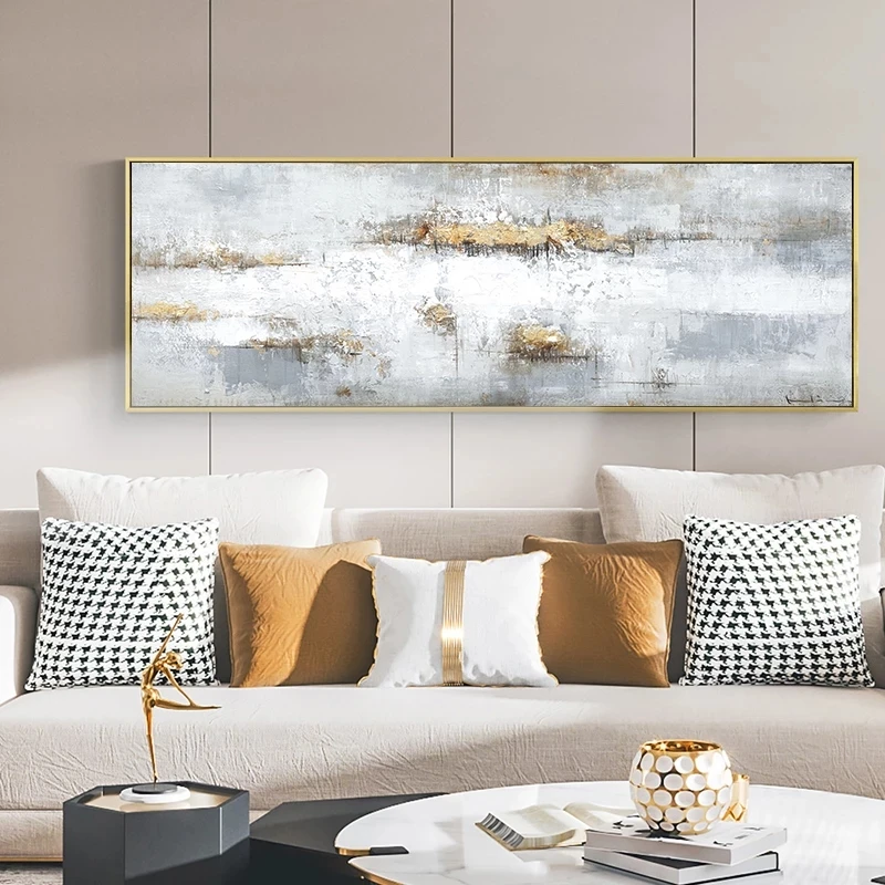 

Modern Abstract Original Canvas Painting White Background Posters and Prints Cuadros Wall Art Picture for Living Room Home Decor