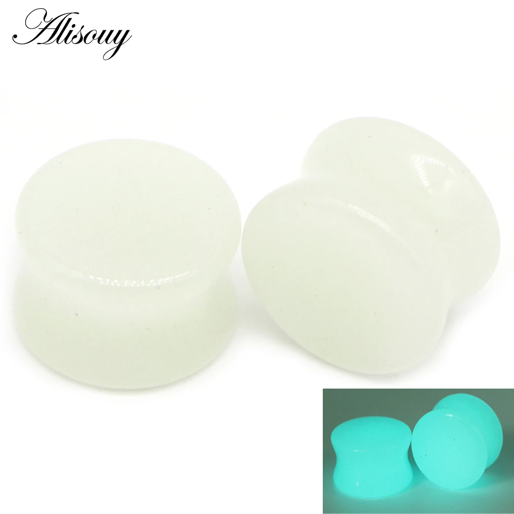 Alisouy 2PCS Natural Organic Stone Ear Plugs Flesh Tunnels Gauges 6mm-16mm Ear Expanders Stretchers Taper Body Piercing Jewelry