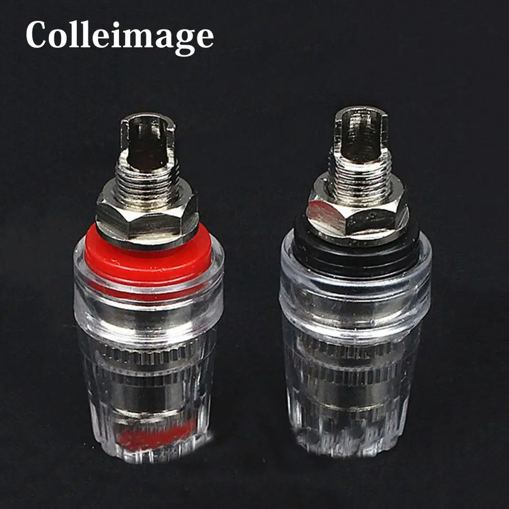 Colleimage Hifi Performance Rhodium Plated Audio Speaker Connector Amplifier Terminal Binding Post Banana plug Socket Connector
