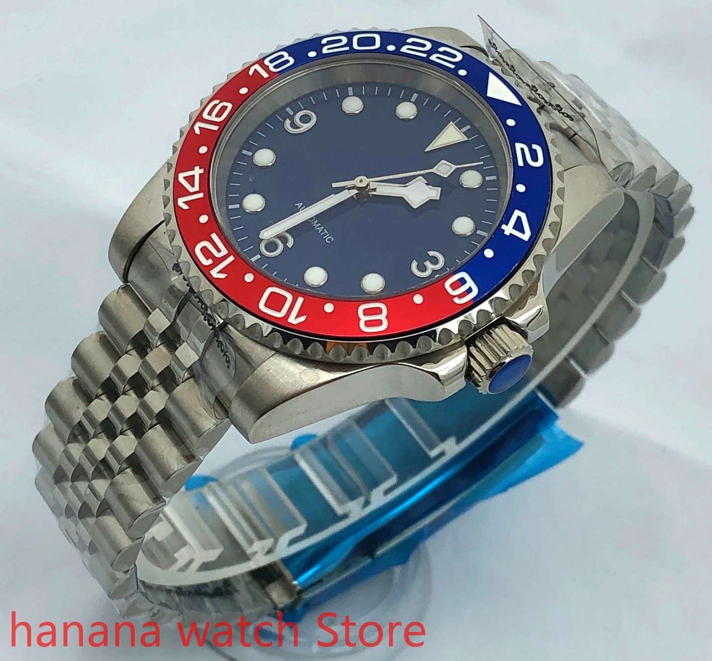 Bliger-camiseta nueva para hombre, reloj mecánico con carcasa plateada, cristal de zafiro, bisel de cerámica, movimiento NH35, reloj automático, 40mm