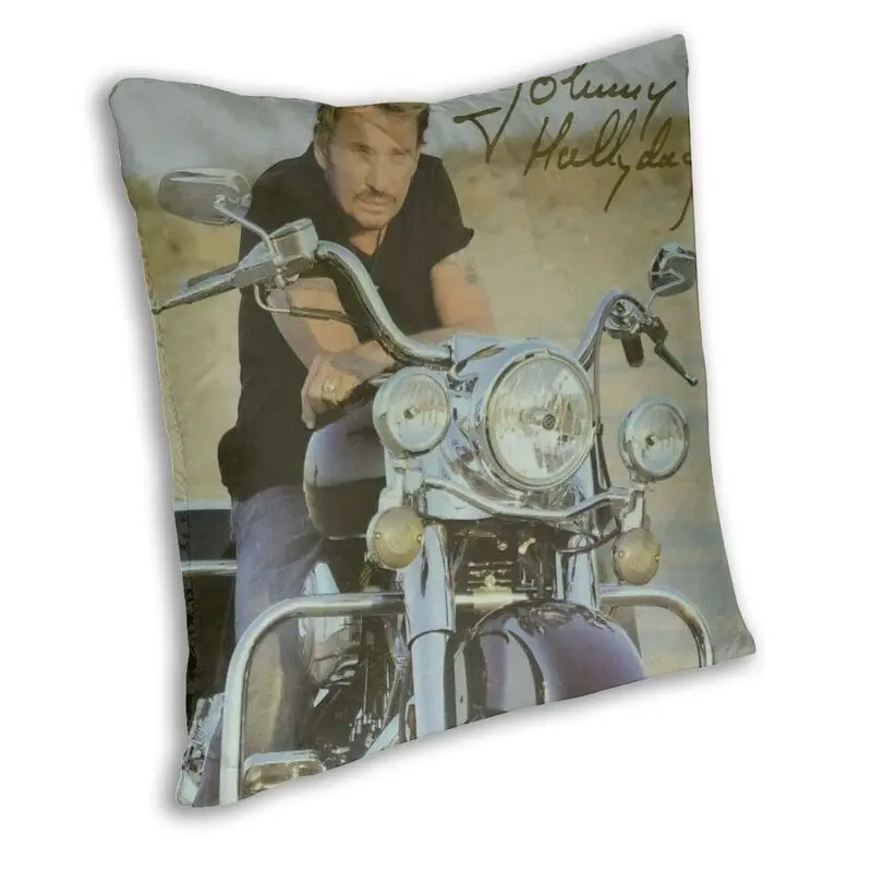 Vibrant Johnny Hallyday Pillow Case Home Decor 3D Two Side Printed French Rock Singer Cushion Cover for Living Room