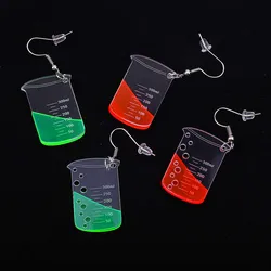 New Creative Transparent Acrylic Beaker Drop Earrings For Women Girls Cute Resin Chemistry Cup Dangle Earrings Fashion Jewelry