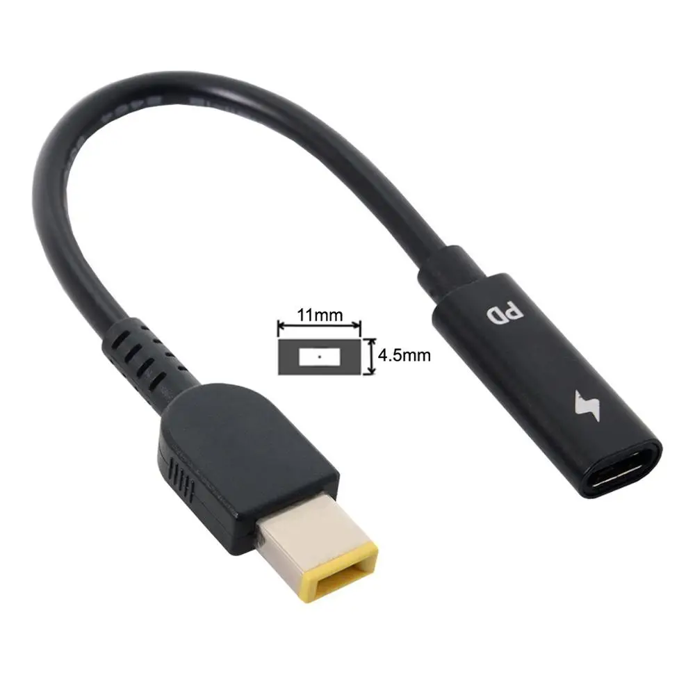 

USB 3.1 Type C USB-C to Lenovo Thinkpad Rectangle 11.0*4.5mm Power Plug PD Emulator Trigger Charge Cable for ThinkPad X1 Carbon