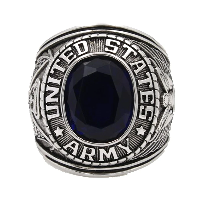 Imagem -05 - Exército Militar Soldado Veterano Gemas Superb Stone Sterling Silver Ring