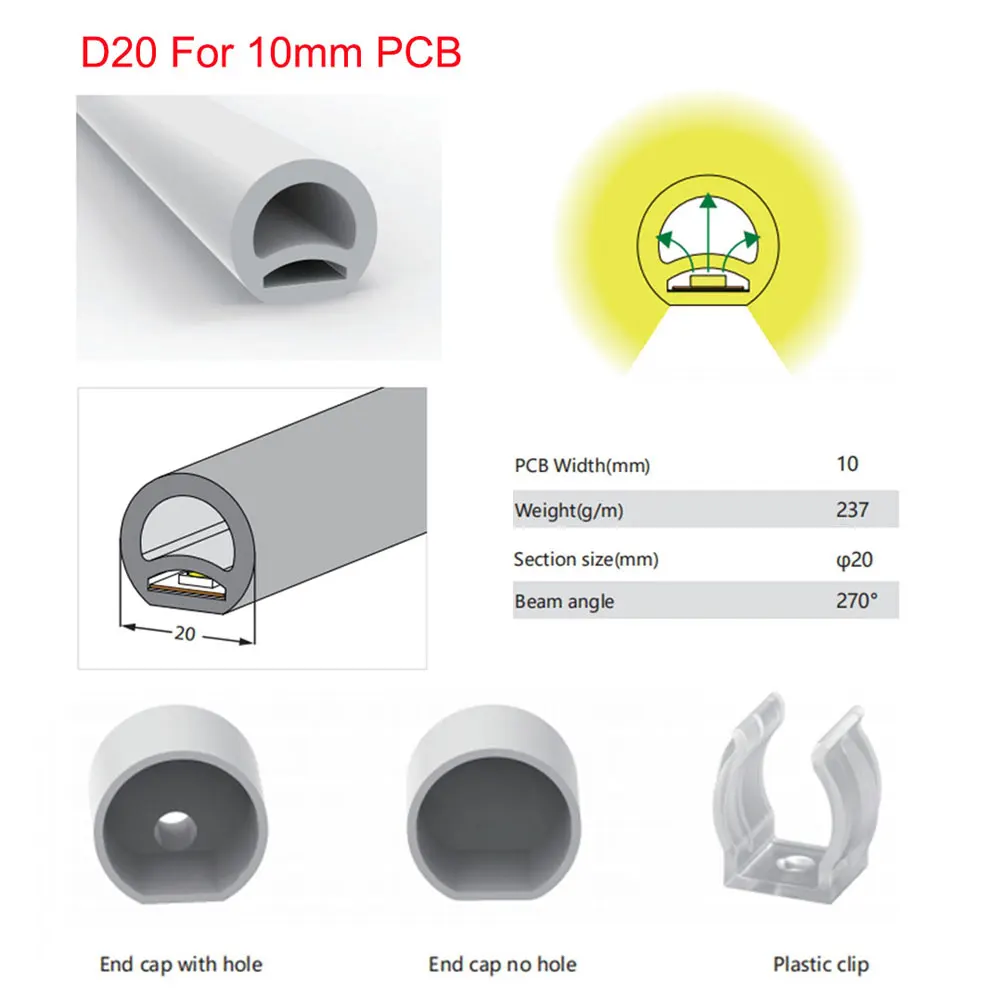 Bande lumineuse LED étanche IP67 pour la décoration, tube flexible néon, gel de pton souple, WS2812B, WS2811, WS2813, 5050, SK6812