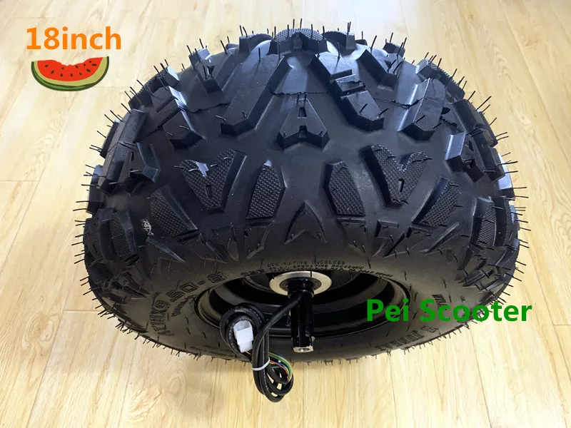 18 inch widen 18x9.5-8 off-road tyre brushless no-gear hub motor wheel can with disc brake for scooter phub-888