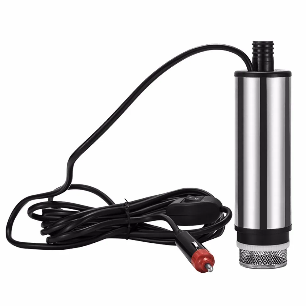 Pompe électrique submersible pour eau, huile et carburant, 12L/min, 12-24V cc, diamètre 38 ou 51mm, pour aspiration de différents types de liquides