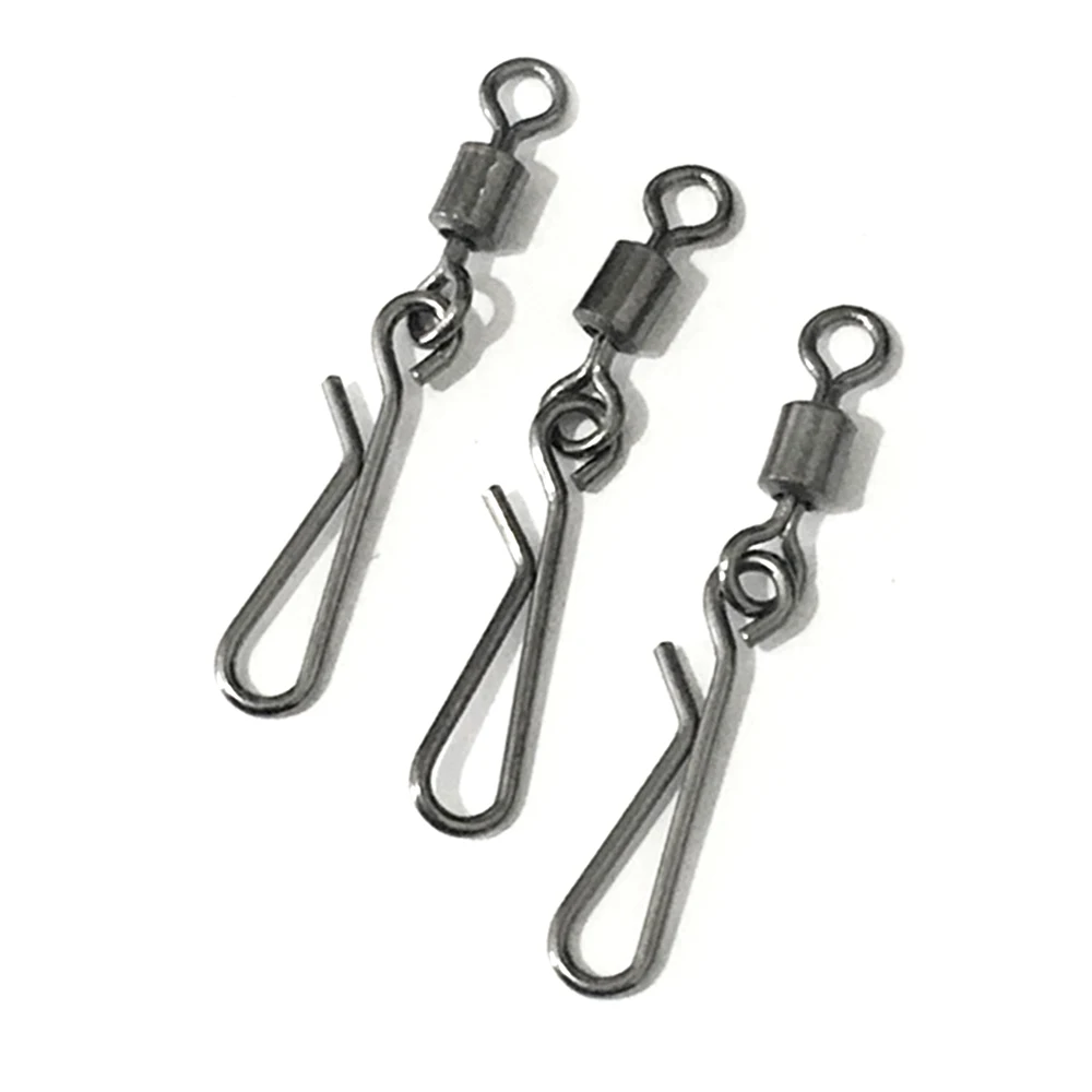 50PCS 스테인레스 스틸 낚시 회전 MS + QL 연동 롤링 회전 후크 스냅 물고기 후크 + 무료 배송!