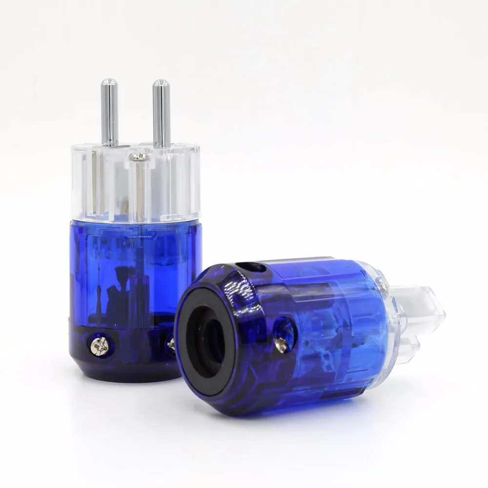 P037etr 1 paar hohe qualität hifi messing P-037e + reines kupfer C-037 rhodiniert eu power stecker ac kabel netzstecker – Detail 4