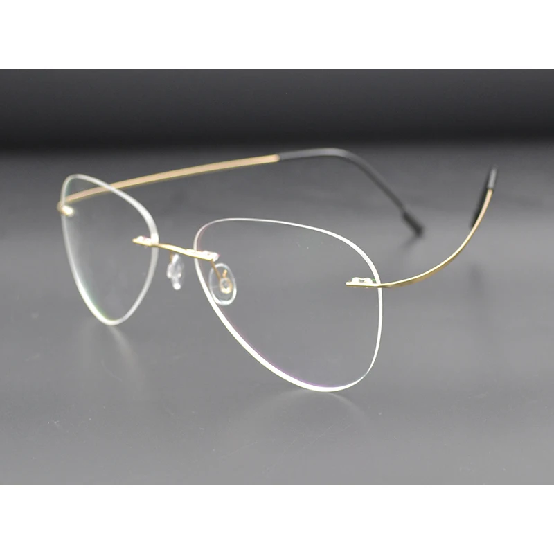 Urltralight Rimless Soft Titanium Myopia  Glasses  Women Men Pilot Nearsighed Eyeglasses Clear lenses Eyewear 4Color D5