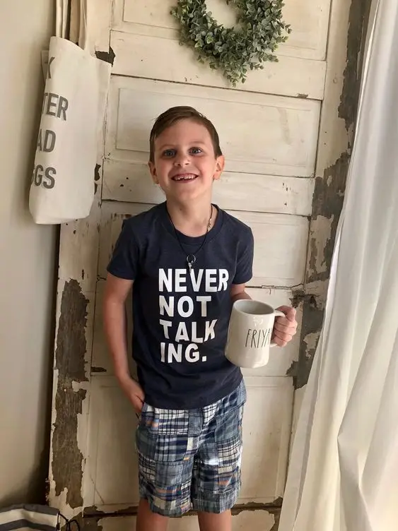 

Never Not Talking Funny Kids T Shirt Summer Short Sleeve Toddler Boys Girls Clothes Children Fashion Letter Print T-shirts Tops