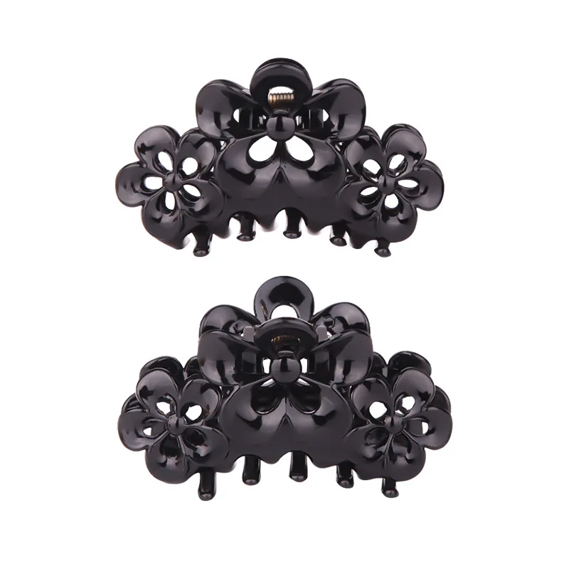 New fashion large Medium Vintage black delicate flowers waves simple square hollow hairpin For Women Girls Accessories Headdress