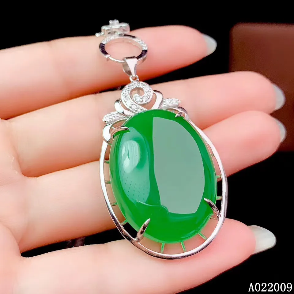 

KJJEAXCMY fine jewelry 925 Sterling Silver inlaid natural Chalcedony luxury girl new Pendant Necklace support test